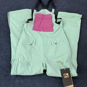 Flylow Snow Pants Womens Medium Green Sphinx Bib Willow Dragonfruit Insulated
